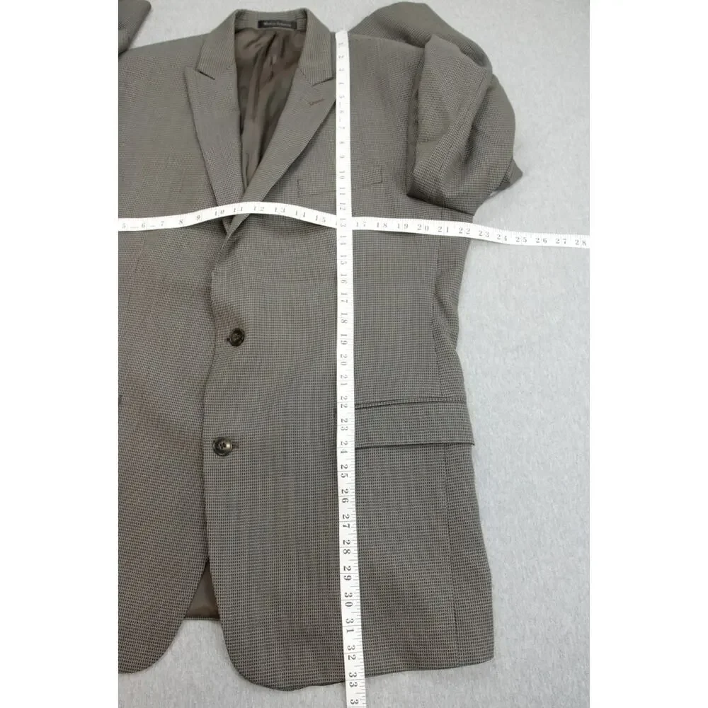 Calvin Klein Blazer Mens 42L Brown 100% Wool Peak Label